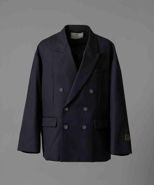 MAISON SPECIAL（メゾンスペシャル）の「《UNISEX》4 Colors Chambray Washable Wool Prime-Over Peaked Lapel Double Breasted Jacket/4色シャンブレーウォッシャブルウールプライムオーバーピークドラペルダブルブレステッドジャケット【MAISON SPECIAL/メゾンスペシャル】（テーラードジャケット・メンズ・ライトブルー/チャコールグレー/グレー/ブルー/ブラック・0/2/1）」の9枚目の写真