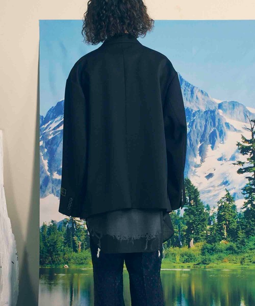 MAISON SPECIAL（メゾンスペシャル）の「《UNISEX》4 Colors Chambray Washable Wool Prime-Over Peaked Lapel Double Breasted Jacket/4色シャンブレーウォッシャブルウールプライムオーバーピークドラペルダブルブレステッドジャケット【MAISON SPECIAL/メゾンスペシャル】（テーラードジャケット・メンズ・ライトブルー/チャコールグレー/グレー/ブルー/ブラック・0/2/1）」の17枚目の写真