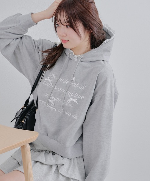 Another Branch olive des olive(アナザーブランチオリーブデオリーブ)の「レースフードリボンパーカー(パーカー・レディース・オフホワイト/ブラック/トップグレー・FREE)」の16枚目の写真