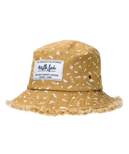 MILKFED.(ミルクフェド)の「FLORAL PATTERN DENIM FRINGE BUCKET HAT(ハット・レディース・ベージュ/ブルー/ブラック・ONE SIZE)」の3枚目の写真