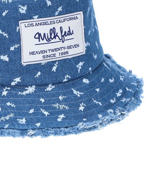 MILKFED.(ミルクフェド)の「FLORAL PATTERN DENIM FRINGE BUCKET HAT(ハット・レディース・ベージュ/ブルー/ブラック・ONE SIZE)」の19枚目の写真