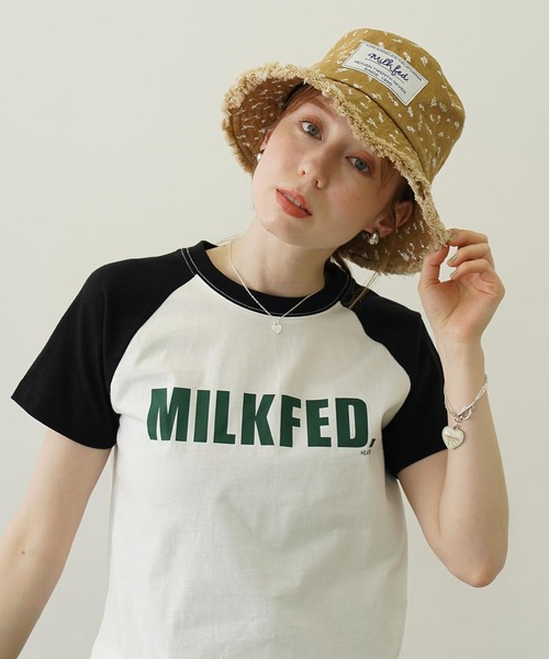 MILKFED.(ミルクフェド)の「FLORAL PATTERN DENIM FRINGE BUCKET HAT(ハット・レディース・ベージュ/ブルー/ブラック・ONE SIZE)」の9枚目の写真