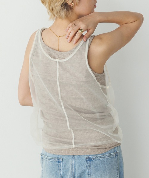 hunch（ハンチ）の「チュールレイヤード リブタンクトップセット（タンクトップ・レディース・ブラック系その他/グレー系その他/ベージュ系その他・FREE）」の20枚目の写真