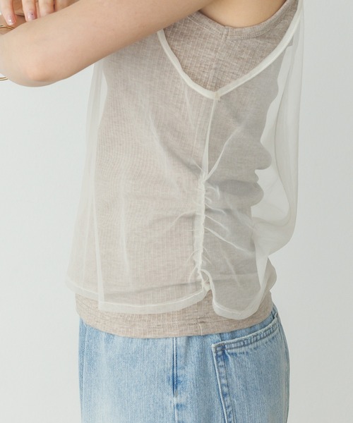 hunch（ハンチ）の「チュールレイヤード リブタンクトップセット（タンクトップ・レディース・ブラック系その他/グレー系その他/ベージュ系その他・FREE）」の18枚目の写真