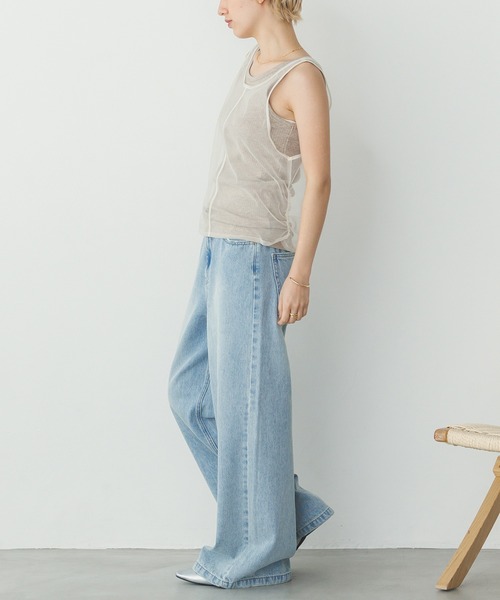 hunch（ハンチ）の「チュールレイヤード リブタンクトップセット（タンクトップ・レディース・ブラック系その他/グレー系その他/ベージュ系その他・FREE）」の5枚目の写真