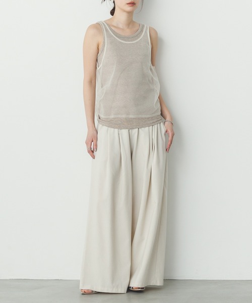 hunch（ハンチ）の「チュールレイヤード リブタンクトップセット（タンクトップ・レディース・ブラック系その他/グレー系その他/ベージュ系その他・FREE）」の13枚目の写真