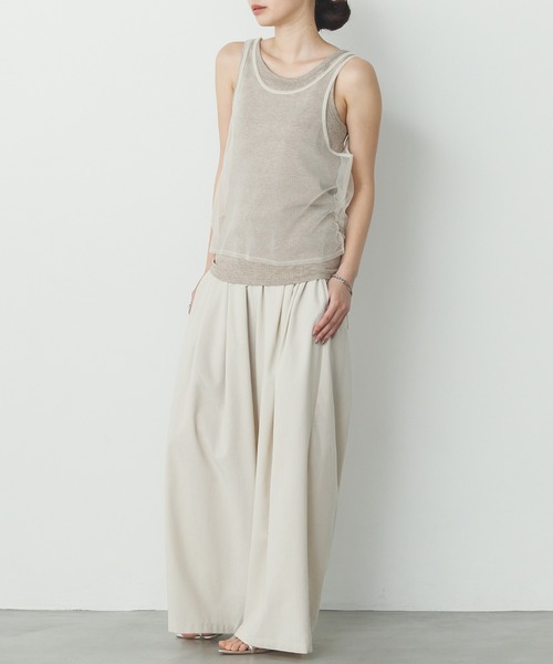 hunch（ハンチ）の「チュールレイヤード リブタンクトップセット（タンクトップ・レディース・ブラック系その他/グレー系その他/ベージュ系その他・FREE）」の12枚目の写真