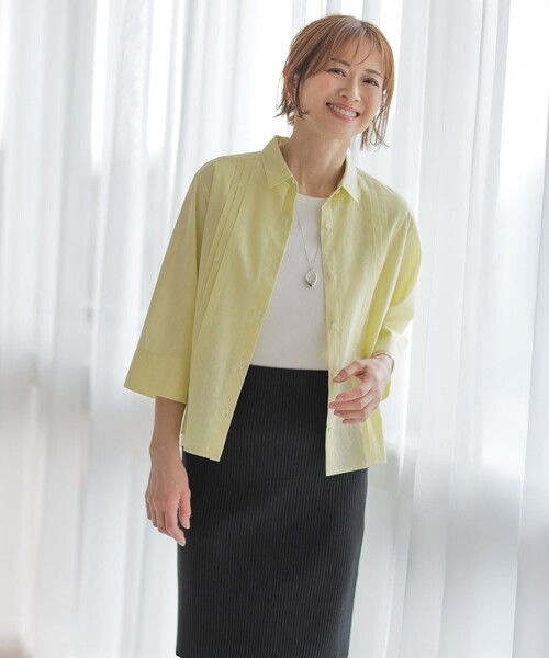 J.PRESS(ジェイプレス)の「【洗える】リネンminiチェック フロントピンタック シャツ(シャツ/ブラウス・レディース・ライトグリーン系3/ネイビー系3/ピンク系3・T13/T15)」の18枚目の写真