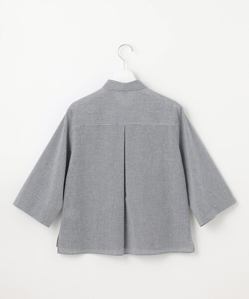 J.PRESS(ジェイプレス)の「【洗える】リネンminiチェック フロントピンタック シャツ(シャツ/ブラウス・レディース・ライトグリーン系3/ネイビー系3/ピンク系3・T13/T15)」の9枚目の写真