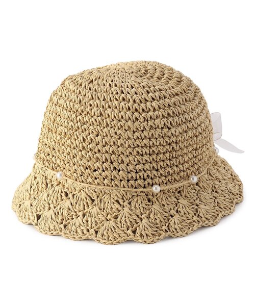 apres les cours(アプレレクール)の「ペーパークロシェハット(ハット・キッズ・ベージュ/アイボリー・54/58/50)」の12枚目の写真