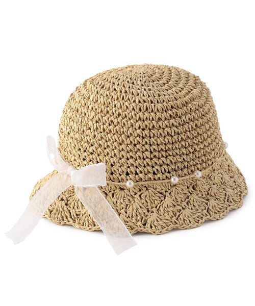 apres les cours(アプレレクール)の「ペーパークロシェハット(ハット・キッズ・ベージュ/アイボリー・54/58/50)」の14枚目の写真