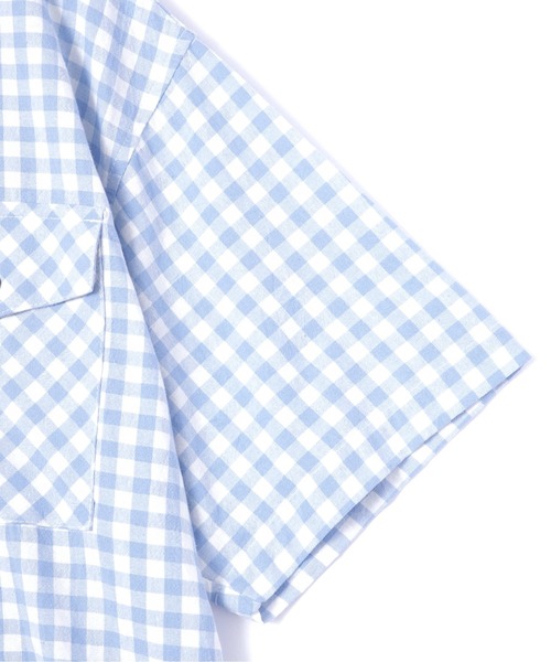 Noen(ノエン)の「ギンガムチェックシャツ(シャツ/ブラウス・メンズ・ブラウン/ネイビー/ライトブルー・MEDIUM/LARGE)」の6枚目の写真