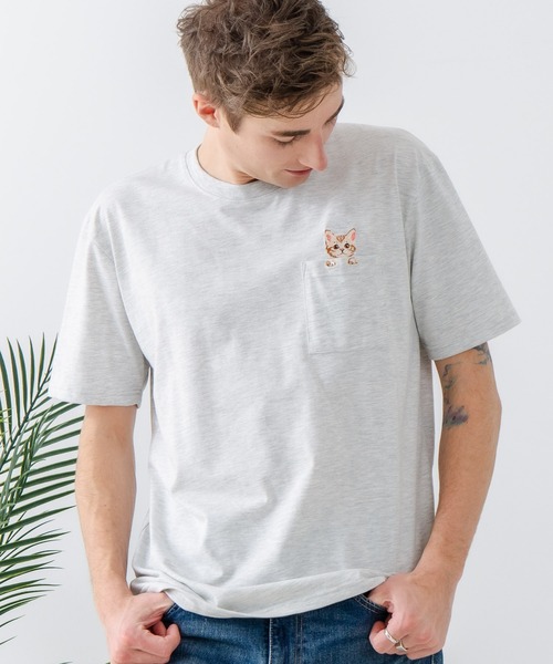 UNIIT(ユニット)の「【汗染みの目立ちにくいTシャツ ZEROSTAIN/ゼロステイン】胸ポケット 刺繍Tシャツ 防汚 UVカット アニマル おじさん ビール アメ車(Tシャツ/カットソー・メンズ・ホワイト系その他3/ホワイト系その他2/ブラック系その他2/ブルー系その他/ベージュ系その他/ベージュ系その他3・X-LARGE/LARGE/MEDIUM)」の4枚目の写真