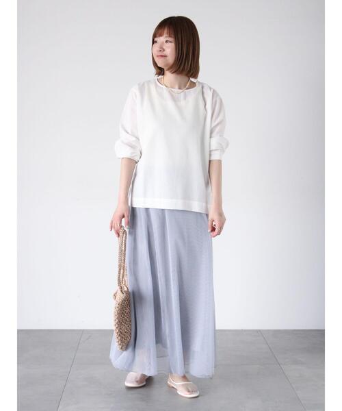 Lugnoncure（ルノンキュール）の「無地/柄アソートサッカーブラウス（シャツ/ブラウス・レディース・ブラック/ネイビー/オフホワイト/チャコールグレー・F）」の8枚目の写真