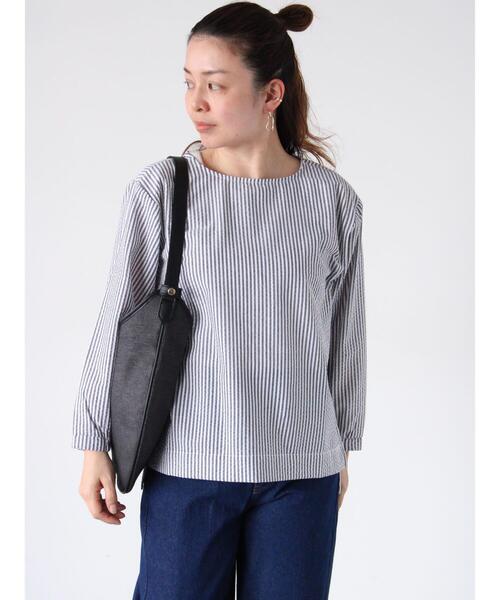 Lugnoncure（ルノンキュール）の「無地/柄アソートサッカーブラウス（シャツ/ブラウス・レディース・ブラック/ネイビー/オフホワイト/チャコールグレー・F）」の13枚目の写真