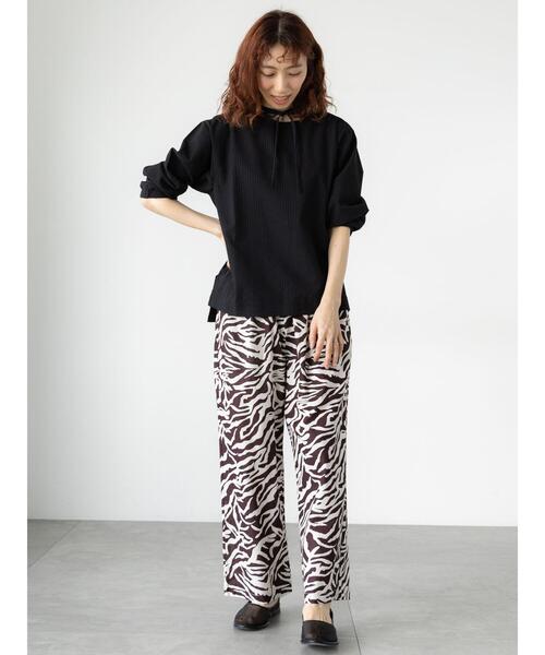 Lugnoncure（ルノンキュール）の「無地/柄アソートサッカーブラウス（シャツ/ブラウス・レディース・ブラック/ネイビー/オフホワイト/チャコールグレー・F）」の15枚目の写真