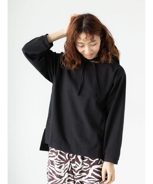 Lugnoncure（ルノンキュール）の「無地/柄アソートサッカーブラウス（シャツ/ブラウス・レディース・ブラック/ネイビー/オフホワイト/チャコールグレー・F）」の16枚目の写真