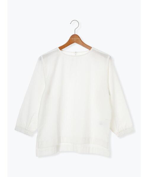 Lugnoncure（ルノンキュール）の「無地/柄アソートサッカーブラウス（シャツ/ブラウス・レディース・ブラック/ネイビー/オフホワイト/チャコールグレー・F）」の19枚目の写真