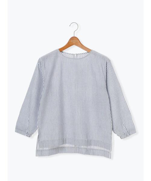 Lugnoncure（ルノンキュール）の「無地/柄アソートサッカーブラウス（シャツ/ブラウス・レディース・ブラック/ネイビー/オフホワイト/チャコールグレー・F）」の20枚目の写真