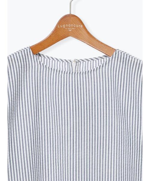 Lugnoncure（ルノンキュール）の「無地/柄アソートサッカーブラウス（シャツ/ブラウス・レディース・ブラック/ネイビー/オフホワイト/チャコールグレー・F）」の22枚目の写真