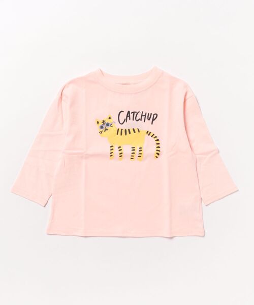 Catchup（ケチャップ）の「【Catchup】アニマルロングTシャツ（Tシャツ/カットソー・キッズ・レッド/ピンク/オフホワイト/ネイビー/カーキ/ブルー/ブルー系その他2/レッド系その他2/ライトグリーン/サーモンピンク/レッド系その他・90㎝/100㎝/110㎝/120㎝/130㎝/140㎝/150cm/90cm/100cm/110cm/120cm/130cm/140cm）」の7枚目の写真