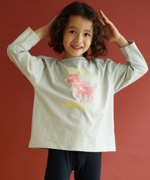 Catchup（ケチャップ）の「【Catchup】アニマルロングTシャツ（Tシャツ/カットソー・キッズ・レッド/ピンク/オフホワイト/ネイビー/カーキ/ブルー/ブルー系その他2/レッド系その他2/ライトグリーン/サーモンピンク/レッド系その他・90㎝/100㎝/110㎝/120㎝/130㎝/140㎝/150cm/90cm/100cm/110cm/120cm/130cm/140cm）」の4枚目の写真