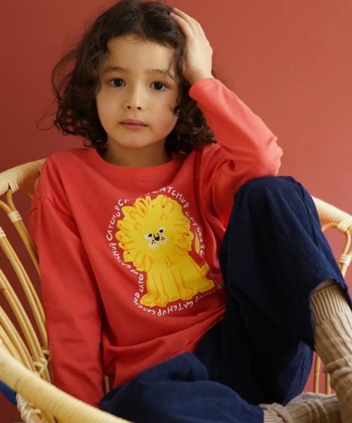 Catchup（ケチャップ）の「【Catchup】アニマルロングTシャツ（Tシャツ/カットソー・キッズ・レッド/ピンク/オフホワイト/ネイビー/カーキ/ブルー/ブルー系その他2/レッド系その他2/ライトグリーン/サーモンピンク/レッド系その他・90㎝/100㎝/110㎝/120㎝/130㎝/140㎝/150cm/90cm/100cm/110cm/120cm/130cm/140cm）」の11枚目の写真