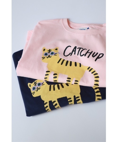 Catchup（ケチャップ）の「【Catchup】アニマルロングTシャツ（Tシャツ/カットソー・キッズ・レッド/ピンク/オフホワイト/ネイビー/カーキ/ブルー/ブルー系その他2/レッド系その他2/ライトグリーン/サーモンピンク/レッド系その他・90㎝/100㎝/110㎝/120㎝/130㎝/140㎝/150cm/90cm/100cm/110cm/120cm/130cm/140cm）」の16枚目の写真