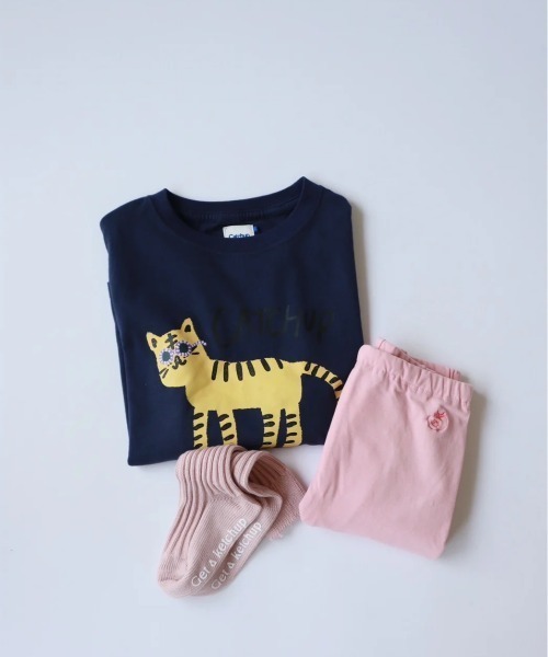 Catchup（ケチャップ）の「【Catchup】アニマルロングTシャツ（Tシャツ/カットソー・キッズ・レッド/ピンク/オフホワイト/ネイビー/カーキ/ブルー/ブルー系その他2/レッド系その他2/ライトグリーン/サーモンピンク/レッド系その他・90㎝/100㎝/110㎝/120㎝/130㎝/140㎝/150cm/90cm/100cm/110cm/120cm/130cm/140cm）」の21枚目の写真