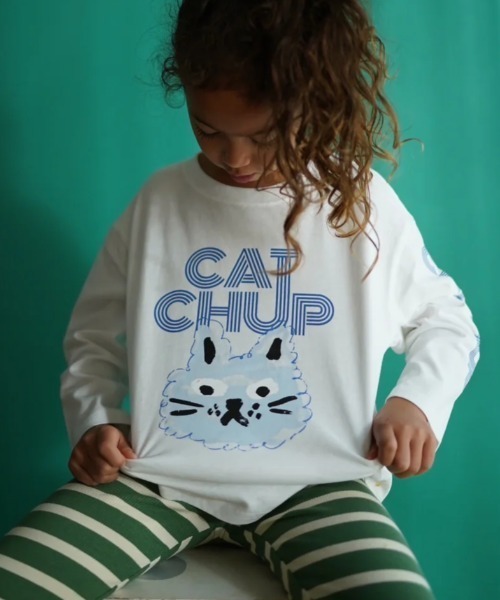 Catchup（ケチャップ）の「【Catchup】アニマルロングTシャツ（Tシャツ/カットソー・キッズ・レッド/ピンク/オフホワイト/ネイビー/カーキ/ブルー/ブルー系その他2/レッド系その他2/ライトグリーン/サーモンピンク/レッド系その他・90㎝/100㎝/110㎝/120㎝/130㎝/140㎝/150cm/90cm/100cm/110cm/120cm/130cm/140cm）」の20枚目の写真