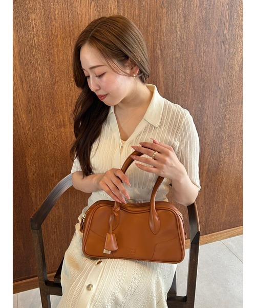 FRAY I.D（フレイアイディー）の「カーヴィーボストンバッグ（ボストンバッグ・レディース・キャメル/アイボリー/ブラック・FREE）」の6枚目の写真