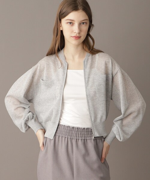 DRESSTERIOR（ドレステリア）の「【洗える/清涼感】シアージップアップニットブルゾン（ブルゾン・レディース・ブラック/グレー・38/34/36）」の7枚目の写真