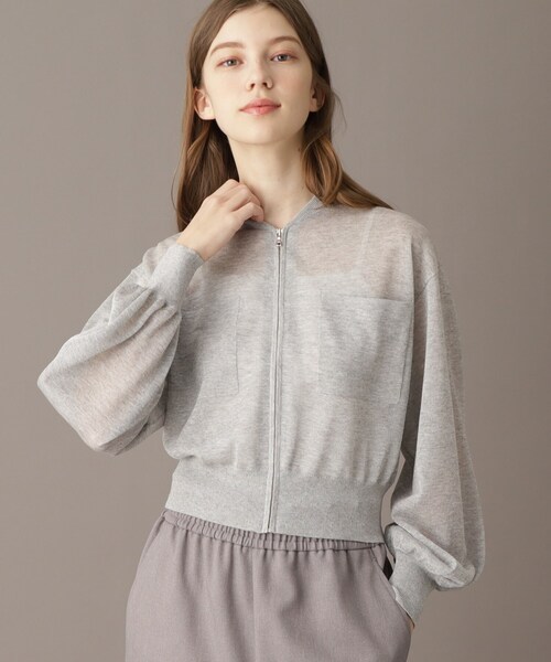 DRESSTERIOR（ドレステリア）の「【洗える/清涼感】シアージップアップニットブルゾン（ブルゾン・レディース・ブラック/グレー・38/34/36）」の8枚目の写真