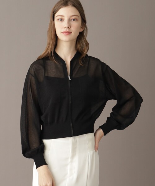 DRESSTERIOR（ドレステリア）の「【洗える/清涼感】シアージップアップニットブルゾン（ブルゾン・レディース・ブラック/グレー・38/34/36）」の14枚目の写真