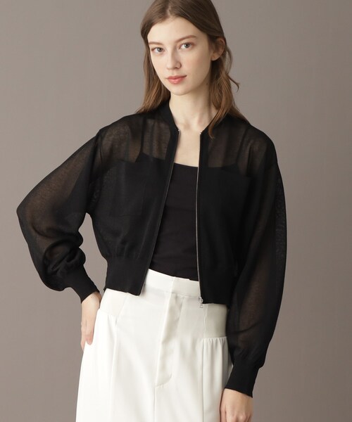 DRESSTERIOR（ドレステリア）の「【洗える/清涼感】シアージップアップニットブルゾン（ブルゾン・レディース・ブラック/グレー・38/34/36）」の16枚目の写真
