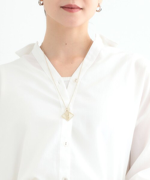 SHOO・LA・RUE（シューラルー）の「スクエアエポカラーモチーフネックレス（ネックレス・レディース・ピンク/アイボリー/ライトグリーン・00）」の4枚目の写真