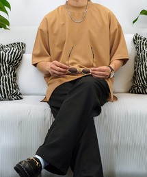 ワイド Tシャツ半袖 ジョーゼット 無地 Tシャツ