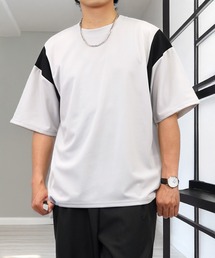 ワイド Tシャツ半袖 ジョーゼット 無地 Tシャツ