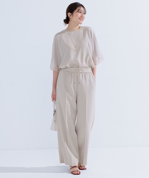iCB今季　FluidBackSatin シアーコンビブラウス FluidBackSatin シアーコンビブラウス（シャツ/ブラウス）｜ICB