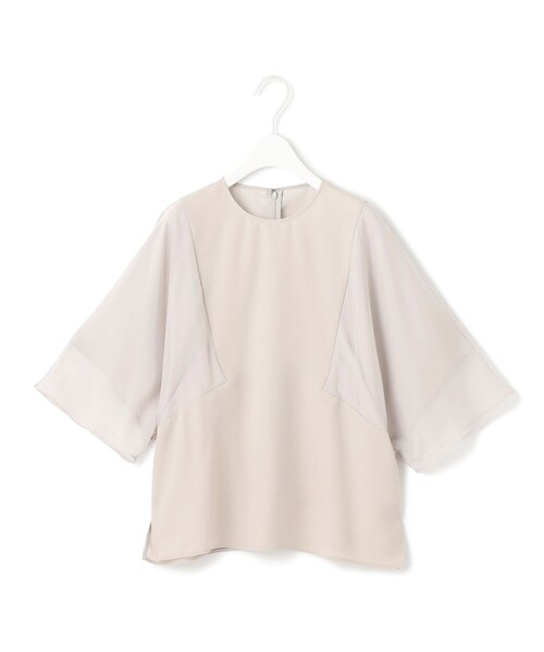 iCB アイシービー ブラウス カットソー シアーシャツ ブラック FluidBackSatin シアーコンビブラウス（シャツ/ブラウス）｜ICB