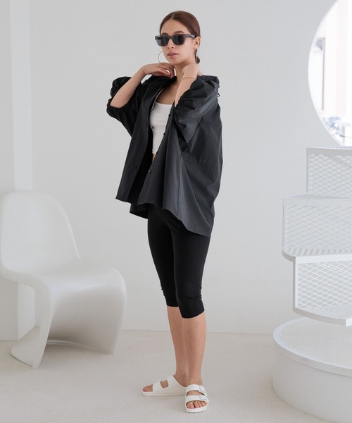 HEREIAM（ヘレイアム）の「【HEREIAM】接触冷感&イージーケア/COOLマテリアルブラウス（シャツ/ブラウス・レディース・ホワイト/ベージュ/ブラック・FREE）」の11枚目の写真