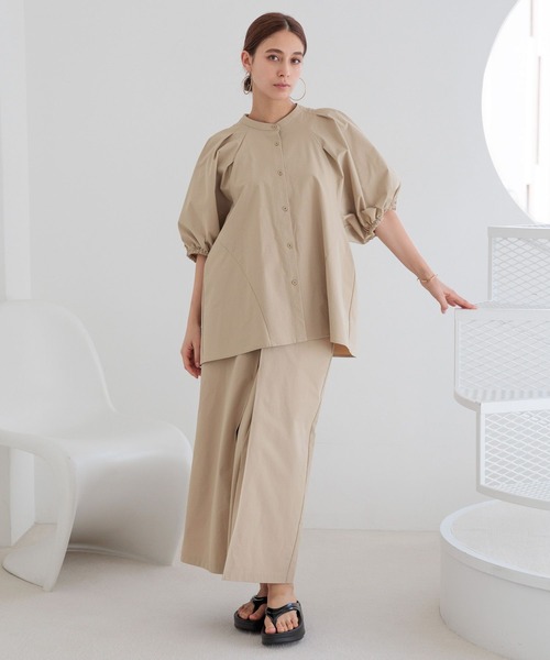 HEREIAM（ヘレイアム）の「【HEREIAM】接触冷感&イージーケア/COOLマテリアルブラウス（シャツ/ブラウス・レディース・ホワイト/ベージュ/ブラック・FREE）」の20枚目の写真