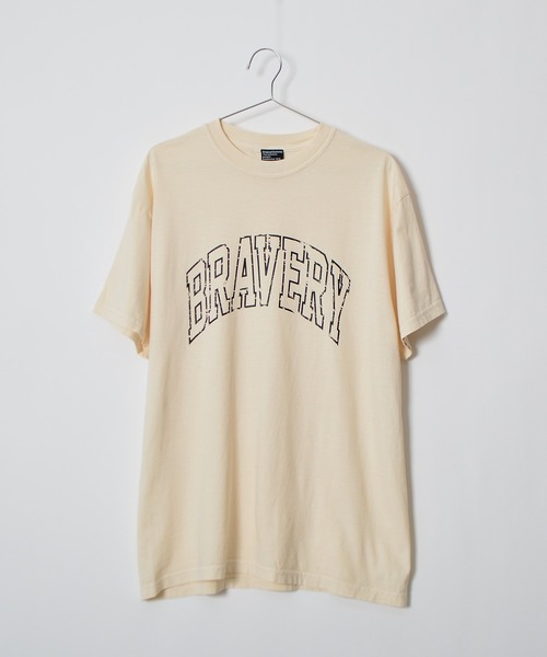 MODISH GAZE(モディシュガゼ)の「ピグメントアーチロゴTシャツ(BRAVERY)(Tシャツ/カットソー・メンズ・スミクロ/バーガンディー/アイボリー・LARGE/MEDIUM)」の16枚目の写真