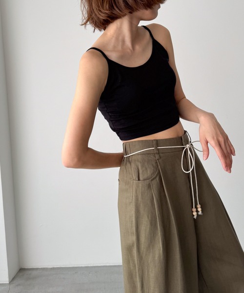 CANAL JEAN（キャナルジーン）の「El mar　コットンレーヨンパット付きショートキャミ（キャミソール・レディース・ブラック/サックスブルー/グレー/ホワイト・ONE SIZE）」の10枚目の写真