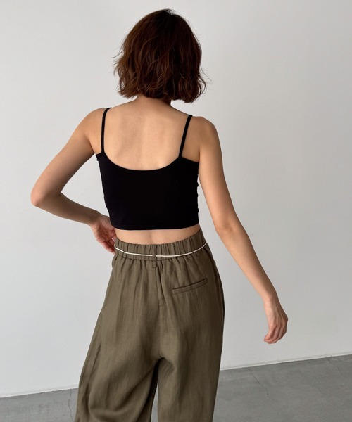 CANAL JEAN（キャナルジーン）の「El mar　コットンレーヨンパット付きショートキャミ（キャミソール・レディース・ブラック/サックスブルー/グレー/ホワイト・ONE SIZE）」の11枚目の写真