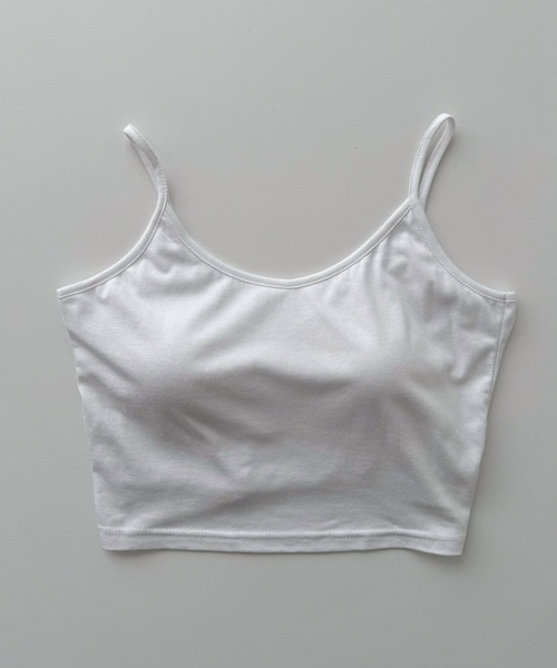CANAL JEAN（キャナルジーン）の「El mar　コットンレーヨンパット付きショートキャミ（キャミソール・レディース・ブラック/サックスブルー/グレー/ホワイト・ONE SIZE）」の14枚目の写真