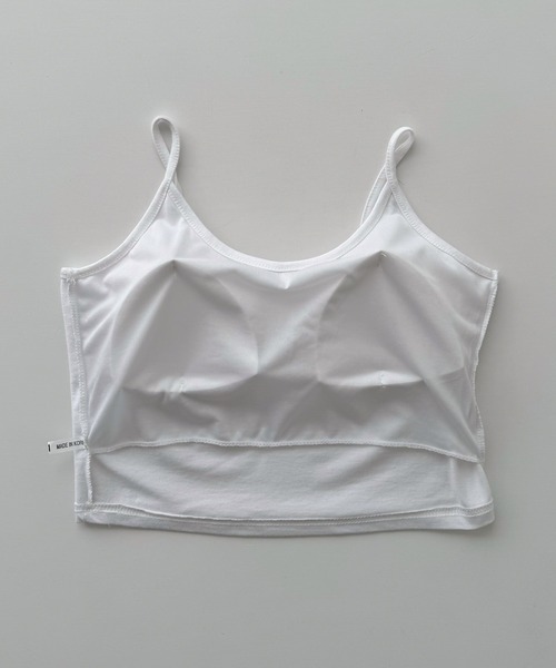 CANAL JEAN（キャナルジーン）の「El mar　コットンレーヨンパット付きショートキャミ（キャミソール・レディース・ブラック/サックスブルー/グレー/ホワイト・ONE SIZE）」の16枚目の写真