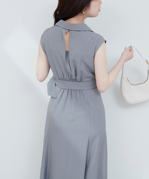 natural couture(ナチュラルクチュール)の「テーラードカラーノースリワンピース(ワンピース・レディース・ライトベージュ/サックスブルー/ブラック/オレンジ・FREE)」の21枚目の写真