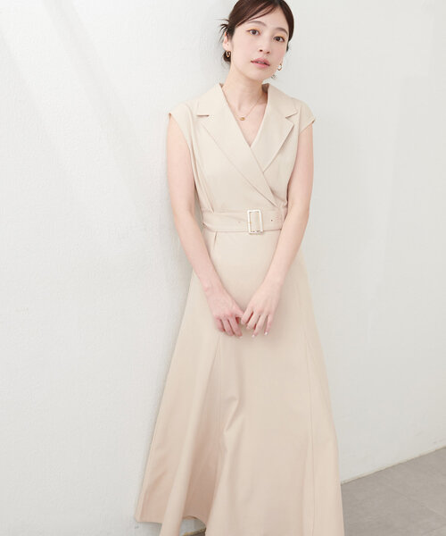 natural couture(ナチュラルクチュール)の「テーラードカラーノースリワンピース(ワンピース・レディース・ライトベージュ/サックスブルー/ブラック/オレンジ・FREE)」の16枚目の写真
