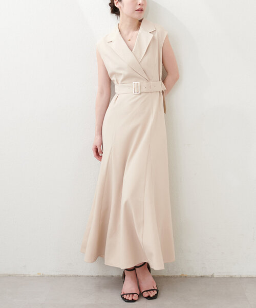 natural couture(ナチュラルクチュール)の「テーラードカラーノースリワンピース(ワンピース・レディース・ライトベージュ/サックスブルー/ブラック/オレンジ・FREE)」の17枚目の写真